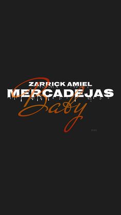 the back side of a black background with an orange and white text that reads,'mer