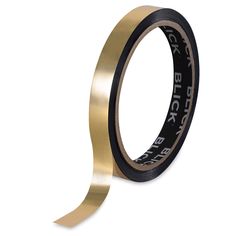 a roll of black and gold tape on a white background with the words black and gold