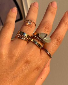 Safe for sensitive skin. Available in 14k Gold Filled or Sterling Silver. Interlocking Rings, Graduation Jewelry, Types Of Gold, Round Rings, Demi Fine Jewelry, Pearl Gemstone, Gold Plated Jewelry, Jewelry Plate, Round Beads