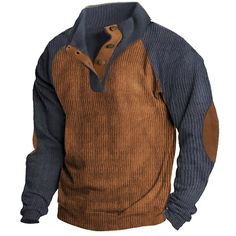 Season:Spring  Summer; Fabric:Corduroy; Sleeve Length:Long Sleeve; Look After Me:Washable,Wet and Dry Cleaning; Gender:Men's; Style:Casual,Streetwear,Athletic; Elasticity:Micro-elastic; Occasion:Daily,Tactical,Casual,Holiday,Sports  Outdoor; Fit Type:Regular Fit; Pattern:Color Block; Design:Patchwork; Neckline:Standing Collar; Sports Clothing Sub Category:Sweatshirt,Pullover,Corduroy; Front page:FF; Listing Date:09/18/2024 Sweat Noir, Patchwork Sweatshirt, Plus Size Pullover, Polo Sweatshirt, Collared Sweatshirt, Vintage Hoodies, Men Vintage, Mens Casual Outfits, Pullover Men