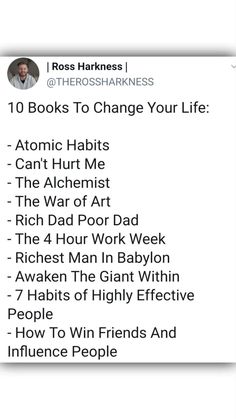 the top ten books to change your life by roas harkness and other authors