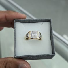 Real Diamond 10kt Gold Ring For Men 100% Authentic Diamond And Gold Natural Diamond 0.13ct Not A Moissanite Not A Cubic Zirconia Not A Lab Grown Not A Crystal Weight Of The Ring 4.46 Gm Top Square Part 11.9*11.7 Mm Please Check The Picture Carefully To Understand The Size Of The Ring Not A Gold Filled Or Not A Gold Plated Never Change Color Or Never Fade Never Tarnish Comes In A Gift Box 14k Gold Rectangular Diamond Ring With Vvs Clarity, Emerald Cut Diamond Cluster Ring Stamped 14k, Luxury Engagement Men's Square Cut Ring, 14k Stamped Princess Cut Diamond Jewelry, Square Cut 14k Gold Ring For Gift, Princess Cut Diamond Jewelry Stamped 14k, Luxury Gold Sentimental Men's Ring, Princess Cut Diamond Ring Stamped 14k, Gold Square Rings For Men