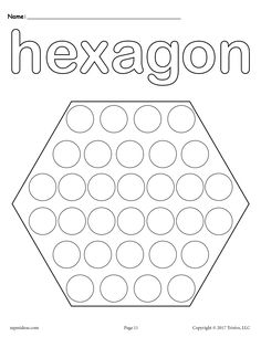 FREE Hexagon Do-A-Dot Printable Hexagon Activities, Draw Hexagon, Tracing Coloring Pages, Shape Worksheet, Preschool Shapes, Dot Plot, Preschool Craft Activities, Daycare Themes