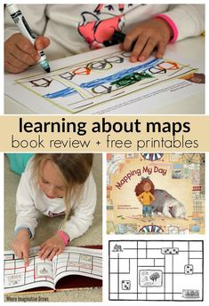 Learning about maps! Mapping My Day book review and free printables for kids Maps For Preschoolers, Preschool Geography, Teaching Map Skills, Kindergarten Coding, Teacher Corner, Free Printables For Kids, Geography Activities