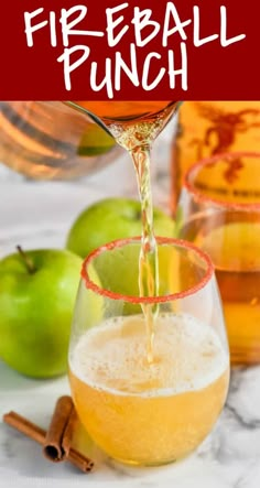 This Fireball Punch Recipe is only THREE INGREDIENTS and is perfect for any party! Delicious, and with that amazing Fireball punch! Fireball Punch Recipe, Fireball Punch, Fireball Drinks Recipes, Whiskey Punch, Fireball Cocktails, Fireball Recipes, Fireball Drinks, Fireball Whiskey, Sour Foods