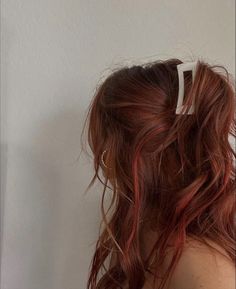 Natural Red Hair Ideas Dyes, Ginger Red Highlights In Brown Hair, Blonde Hair With Red Streaks Underneath, Red Highlights On Ginger Hair, Subtle Red Hair Color, Red Lowlights In Red Hair, Cowboy Copper Ombre Hair, Small Streaks Of Color In Hair, Red Dye Over Brown Hair No Bleach