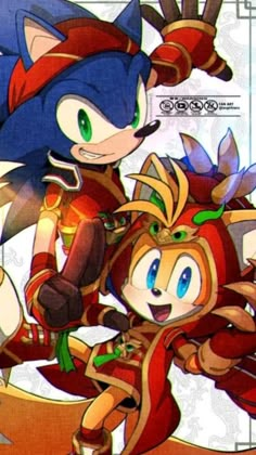 an image of sonic and knuckles from the video game