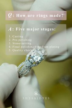 Creating finely crafted jewelry requires diverse specialist skills applied through a carefully planned process. From initial designs through every polishing and check, our experts maximize brilliance. Learn how your ring will shine through their expertise! How To Make Rings, Crafted Jewelry, Stone Settings, Rhodium Plated, Initials, It Cast, Plating, How To Apply, Ring