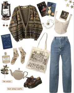 Abbi Core, Cozycore Outfit, Studying Literature, Cottagecore Outfits, Earthy Outfits, Outfit Collage