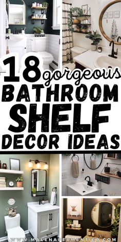 bathroom shelf decor ideas Bathroom Shelf Decor Ideas, Shelf Decorating Ideas, Shelf Decor Ideas, Vintage Bathroom Vanity, Shelf Decorating, Ideas Bathroom Decor, Bathroom Shelf Decor, Toilet Shelves, Bathroom Stuff