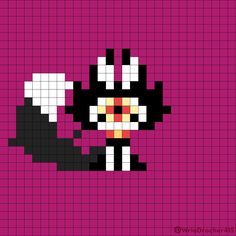 the pixel art is designed to look like an animated character