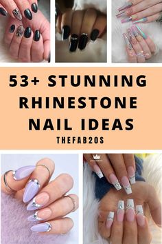 Looking for stunning Rhinestone nail ideas?! These rhinestone nails are GORGEOUS. Check out these trendy Rhinestone nail art designs for a BLING BLING look to die for Nails With Bling Diamonds, Classy Nail Designs With Gems, Nail Gemstone Designs, New Trendy Nail Designs, Jewels On Nails Ideas, Gemstones On Nails, Short Gel Nails With Gems, Rhinestone Ideas For Nails, Nail Art Gems Rhinestones