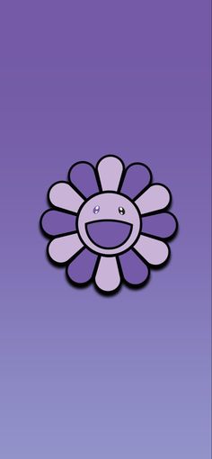 a purple flower with a smiley face on it's back end and the bottom half of