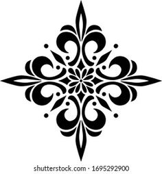 a black and white snowflake on a white background