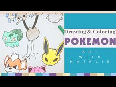 a drawing and coloring book with pokemons on it