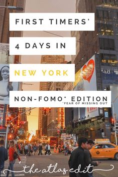 the new york times square with people walking and cars driving down it in front of tall buildings