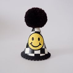 Say HELLO to our new addition - One Cool Dude Party Hat! Premium quality, handmade and 100% original design from Our Little Deer DETAILS ♕  1 x 100% Merino Wool Felt Party Hat. Finished with mini pom trim, checked pattern, smiley face detail and wool Pom.  Elastic comes attached to wear around back of head. ♕ Size approx - Height 12cm, Width 8cm  Express post is also available in the shipping options. PLEASE NOTE Children should be supervised at all times while wearing the crowns. Some of our cr Fun Mini Cap Hats For Party, Fun Costume Hats For Birthday, Fun Hats For Birthday And Carnival, Playful Hats For Birthday And Carnival, Fun Adjustable Birthday Party Supplies, Playful Adjustable Party Hats, Fun Birthday Carnival Hats, Fun Carnival Birthday Hats, Fun Costume Hats And Headpieces For Birthday Carnival