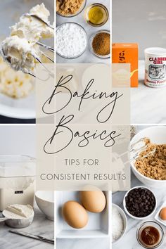 baking basics tips for condiments, including eggs, flour, butter and other ingredients