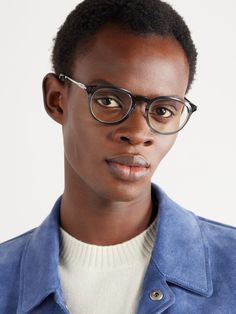 TOM FORD Eyewear's optical glasses have classic round frames that particularly suit more angled face shapes. Comfortably light, they're made from acetate with coordinating silver-tone hardware. Tom Ford Glasses, Round Eyewear, Tom Ford Eyewear, Optical Eyewear, Glasses For Men, Round Frames, Optical Glasses, Round Frame, Sunglasses & Glasses