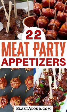 meat party appetizers with text overlay