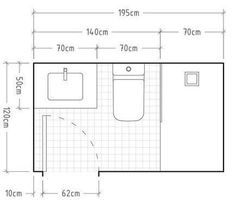 a drawing of a bathroom with measurements for the toilet and sink, along with an area to walk in