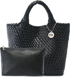 PS PETITE SIMONE Woven Tote Bag for Women Large Woven Purse Woven Leather Handbags Braided Purse Weave Purse Hazel Woven Purse, Vegan Tote Bag, Woven Leather Bag, Vegan Leather Tote Bag, Bag Insert, Best Purses, Vegan Leather Tote, Travel Handbags, Convertible Top