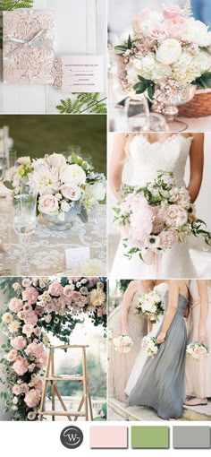 the color scheme for this wedding is pink and white