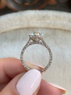 Intricate Engagement Ring Band, Silver Engraved Engagement Ring, Detailed Engagement Ring Band, Engagement Ring Filigree, Timeless Silver Engagement Rings, Engagement Ring Engraved Band, Vintage Cathedral Engagement Ring, Engraved Band Engagement Ring, Vintage Engraved Engagement Ring