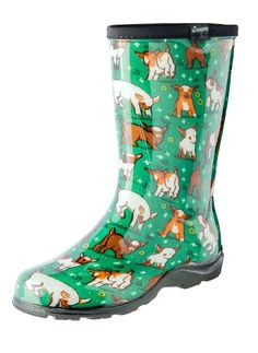 Sloggers Made in the USA  Womens Rain & Garden Boot - Goat artwork by @friztin Goat Clothes, Womens Muck Boots, Mud Boots, When It Rains It Pours, Rain Boots Fashion, Holiday Cartoon, Garden Boots, Homestead Life, Goats Funny