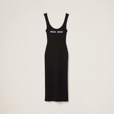 Sheath silhouette Ribbed knit Scoop neck Intarsia logo Miu Miu Sleeveless Spring Dresses, Sleeveless Miu Miu Spring Dresses, Spring Sleeveless Miu Miu Dresses, Sleeveless Miu Miu Summer Dress, Elegant Sleeveless Miu Miu Dress, Elegant Miu Miu Summer Dress, Elegant Summer Miu Miu Dresses, Elegant Spring Miu Miu Dresses, Elegant Miu Miu Dresses For Spring