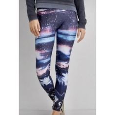 American Eagle Outfitters Leggings. Fabric Stretches Well. Measurements (Taken Flat, Non-Stretched, Multiply By 2 For Full Circumference): - Length (Non-Stretched): 34 In/ 86 Cm - Waist (Non-Stretched): 12.5 In/ 32 Cm Size Xs. New Without Tags. Multiply By 2, American Eagle Leggings, Galaxy Abstract, Purple Nebula, Galaxy Leggings, Flare Legging, Black Capri Leggings, Flared Leggings, Curvy Leggings