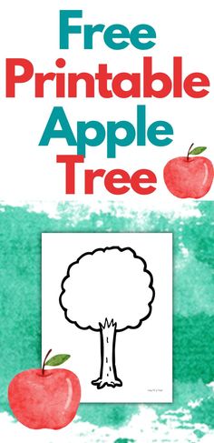 free apple tree printable for apple tree crafts preschool Apple Tree Craft Kindergarten, Apple Tree Handprint Craft, Preschool Apple Tree Craft, Apple Thumbprint Craft, Handprint Apple Tree, Apple Tree Printables Free, Apple Tree Fingerprint Craft, Apple Tree Activities Preschool, Apple Painting Preschool