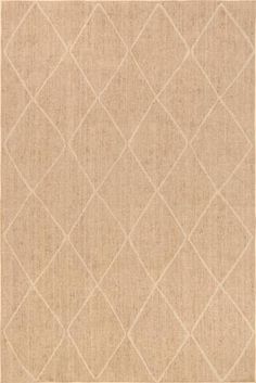 a beige rug with diamond design on the bottom and sides, in an area that is very