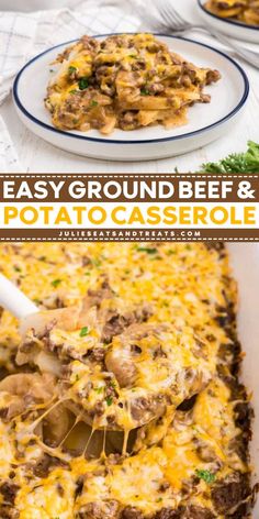 Need a winter comfort food idea? Try this Easy Ground Beef and Potato Casserole! It's an easy-to-make casserole dish combining the hearty flavors of ground beef and potatoes. Pin this cozy winter dinner! Healthy Dinner Recipes Using Ground Beef, Ground Beef Potato Tomato Sauce, Ground Beef Ideas Healthy, Fall Ground Beef Dinner Recipes, Ground Beef Potatoes Casserole, Potatoes And Beef Recipes, Easy Ground Beef And Potato Recipes, Easy Potato Dinner Recipes, Ground Beef Casserole Recipes Healthy