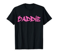 PRICES MAY VARY. Are you a baddy? This design is perfect for a gig or live music concert or just showing that you are a baddie fan! This hot pink graffiti style baddie design is gorgeous. Lightweight, Classic fit, Double-needle sleeve and bottom hem Taylor Name, Pink Graffiti, Yellow Tees, Graffiti Designs, Graffiti Styles, Sweatshirts Online, T Shirts With Sayings, 80s Fashion, Twenty One