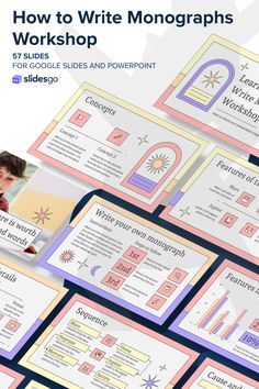 Learn How to Write Monographs Workshop Ppt Slides, Education Art, Education Templates, Powerpoint Presentation Design, Power Point Template, Google Slides Themes, Art Workshop, Ppt Template