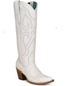 Corral Womens Matching Stitch Pattern & Inlay Western Boots - Snip Toe, White Tall Western Boot, Womens Cowgirl Boots, Corral Boots, Heel Caps, Leather Pulls, Goodyear Welt, Boot Shop, Rubber Heels, Boots For Sale