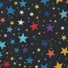 Reach for the stars with this vibrant and colorful stars pattern wallpaper! This eye-catching design features a variety of colorful stars and shapes scattered across a dark background.  It's perfect for creating a fun and whimsical accent wall in a nursery, bedroom, playroom or any other space. File is downloadable after payment. Thank you for your support! Colorful Star Background, Shapes Background Pattern, Orange Star Wallpaper, Cool Background Images, Whimsical Background, Vibrant Backgrounds, Paint Brush Art, Stars Pattern, Reach For The Stars