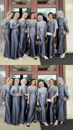 Baju Bridesmaid Hijab, Hijab Bridesmaid, Kebaya Bridesmaid, Model Dress Kebaya, Braidsmaid Dresses, Fesyen Islam, Kebaya Modern Dress, Dress Gamis