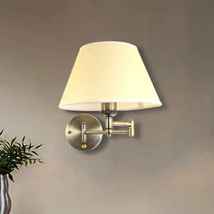 Modern Swing Arm Paper Wall Mount Lamp With Shade - 1 Light White/Beige Sconce For Living Room Beige Adjustable Wall Lamp, Adjustable Wall Light, Fitted Bedrooms, Wall Mounted Lamps, Luminous Colours, Light Bulb Types, Pleated Fabric, Light White, Lamp Sets