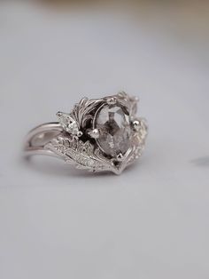 a close up of a ring on a table