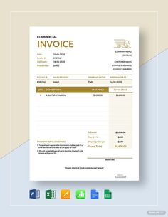 an invoice form is shown with the wording above it and below it