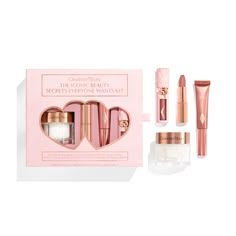 Charlotte Tilbury The Iconic Beauty Secrets Everyone Wants Kit Charlotte Tilbury Gift Set, Pillow Talk Makeup, Beauty Gift Set, Pillow Talk Lipstick, Magic Cream, Skincare Kit, Charlotte Tilbury Makeup, Makeup Icons, Iconic Beauty