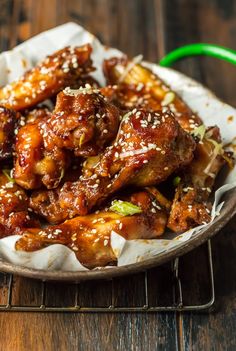 chicken wings with sesame seeds in a bowl