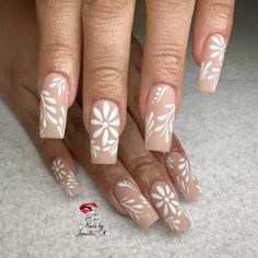 Gelx nails Mexican Theme Nails Design, Cielito Lindo Nails, Mexican Floral Nails, White Mexican Nails, Western Engagement Nails, Mexican Design Nails, Mexican Style Nails Acrylic, Mexican Nails Designs Acrylic, Mexican Flower Nails