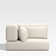 Layer on deep-seated comfort with seat and back cushions designed especially for our Batten outdoor sectional lounge collection. Simply tailored in ivory olefin, the UV-resistant cushions complement the streamlined look of the Batten corner chair while looking fresh all season long.   • UV-resistant olefin fabric  • Polyfoam seat and polyfoam-polyfiber back cushions  • Zippers on underside of cushions  • Set includes 1 seat, 2 back and 2 lumbar cushions  • Made in Indonesia Batten Outdoor Sectio Outdoor Stacking Chairs, Outdoor Sofa Cushions, Glazing Furniture, Outdoor Lounge Chair Cushions, Brown Throw Pillows, Lounge Chair Cushions, Outdoor Furniture Covers, Outdoor Loveseat, Outdoor Chair Cushions