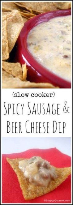 this spicy sausage and beer cheese dip is the perfect appetizer