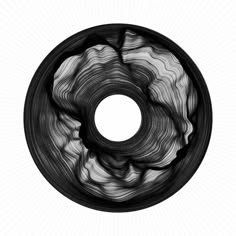 an abstract black and white photograph of a circular object