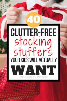 Looking for clutter-free Christmas gifts for your family? Tired of your house looking like a war zone for weeks after the holidays? Check out this list of awesome stocking stuffers your kids will love. Perfect for your minimalist Christmas. Tons of simple yet fun minimalist Christmas Gifts for Kids. #christmas2018 #minimalism #toyminimalism #stockingstuffers #minimalistchristmas Clutter Free Christmas Gifts, Minimalist Stocking Stuffers, Minimal Christmas Gifts For Kids, Minimalist Gifts For Kids, Family Christmas Stocking Ideas, Simple Stocking Stuffers, Best Kids Christmas Gifts, Minimalist Christmas Stocking, Christmas Stocking Stuffers For Kids