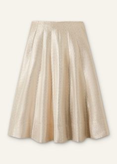 Chic Gold Lined Skirt Bottoms, Chic Gold Bottoms With Lined Skirt, Chic Flared Skirt Bottoms For Cocktail Events, Chic Flared Skirt Bottoms For Cocktail, Chic Cocktail Flared Skirt Bottoms, Elegant Lined Gold Skirt, Chic Gold Flared Skirt, Gold Chic Midi Skirt, Chic Gold Midi Skirt